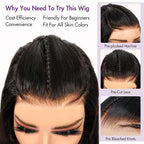 250 Density HD Lace Front Human Hair Wigs For Black Women 15A Grade Bleach Knots Glueless Wear and Go 9X6 Pre Braided Wig 9x6 Straight Lace Frontal Wigs Human Hair Pre Plucked Pre Cut 26inch