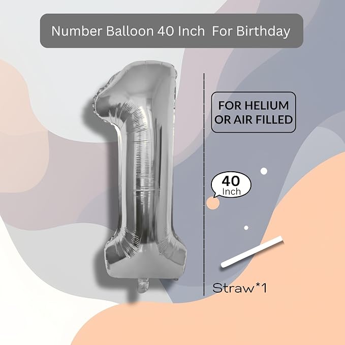Gold Number Balloon 1 Mylar Foil Balloons 40 inch - Image 8