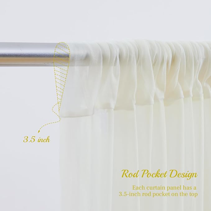 10x10ft Ivory Tulle Backdrop Curtain - Image 6