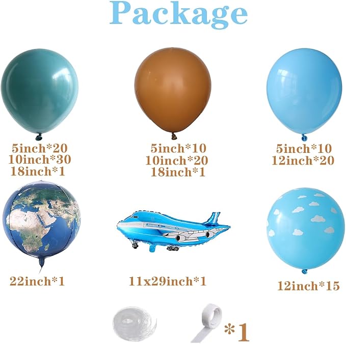 PageebO Travel Themed Party Balloon Arch Kit - Image 2