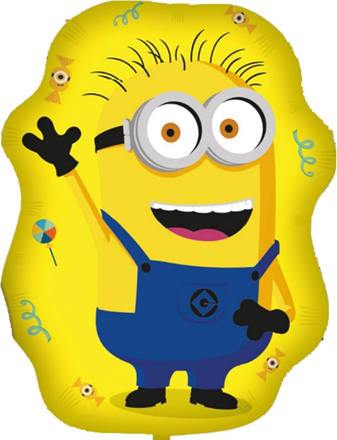 Minions Birthday Party Supplies 5pc Foil Balloon Bouquet - Image 5