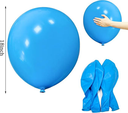 18 Inch Blue Balloons 12 Pack Large Latex Party Balloons Round Helium Balloon - Image 3