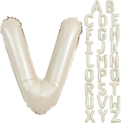 TONIFUL 40 Inch Large Cream White Letter V Balloons Giant Alphabet Letter by TONIFUL