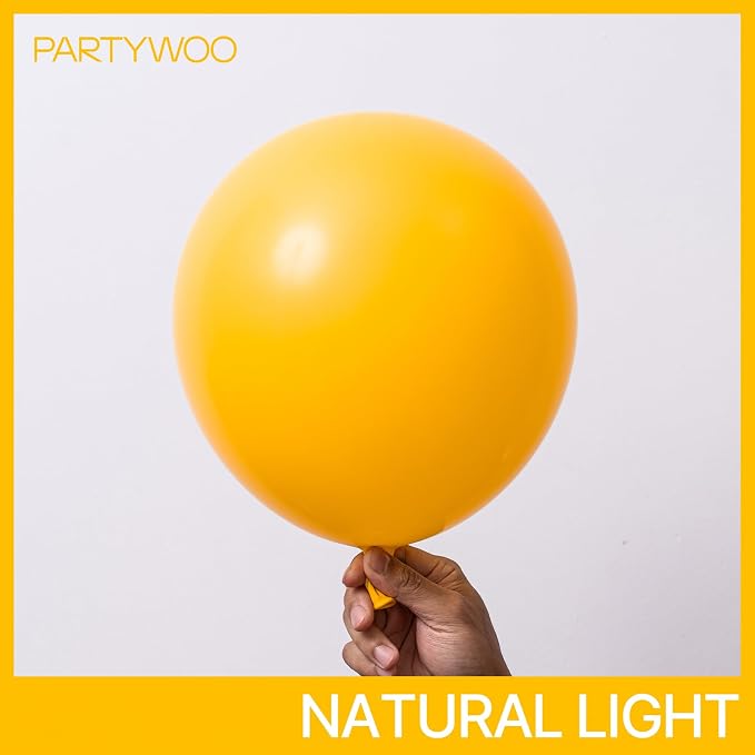 PartyWoo Yellow Mustard Yellow fall Latex Helium Balloons 50pcs | Balloons - Image 3