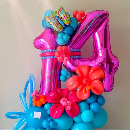 4 Balloon Number Hot Pink 4 Birthday Balloon 40 inch Foil Mylar Large 4 Balloon - Image 3