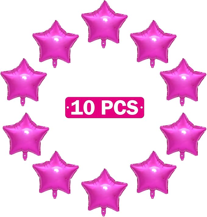 MEETINGU Star Balloons, 18 Inch Rose Mylar Star Foil Balloons - Image 3