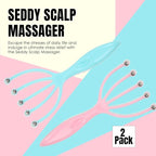 Seddy Scalp Massager, Portable Hand Held SPA Head, Neck, & Body Massager for Deep Relaxation & Stress Reduction- Stimulates Blood Circulation in The Head to Promote Hair Growth. (2 Pack) (Blue)(Pink)