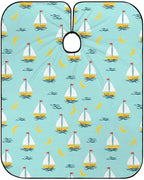 Large Long Salon Barber Cape, Sailboats Blue Haircut Hairdressing Cloth Apron Haircut Barber Gown for Home Stylists
