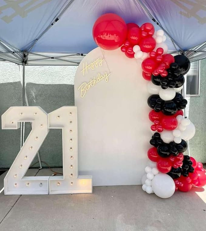 Red and Black White Balloon Arch Kit, Different Size Balloons - Image 7