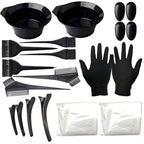 22PCS Hair Dye Tools Kit Hairdressing Brush, Comb, Earmuffs & Mixing Bowl Set