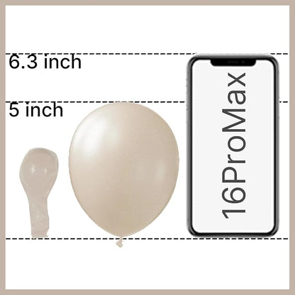 PartyWoo White Balloons 100pcs Sand White Beige Cream Ivory Boho Neutral | - Image 2