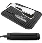 Heat Resistant Silicone Mat for Hair Tools: Curling Iron, Flat Iron, Hair Straightener - Portable Hair Styling Pad Cover(Black)