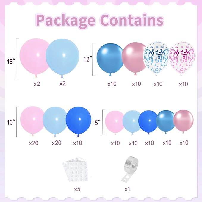 Gender Reveal Arch Kit, Different Size | Latex Balloons - Image 2