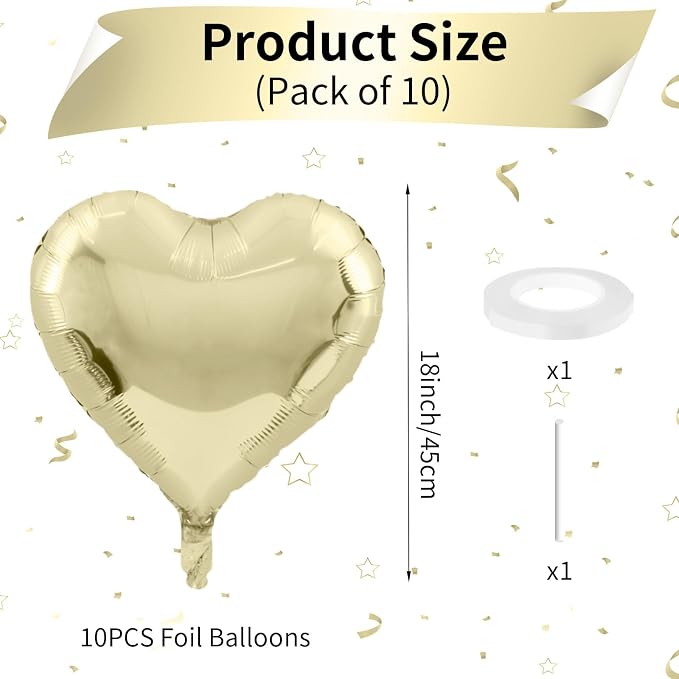 Pastel Gold Heart Balloons - Image 2