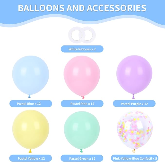 RUBFAC Pastel Balloons Easter Party Balloon - Image 2