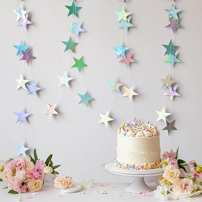 Iridescent Shining Star Hanging Garland Iridescent Hanging Sparkling Star - Image 4