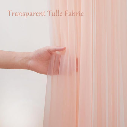 10x10ft Peach Tulle Backdrop Curtain - Image 5