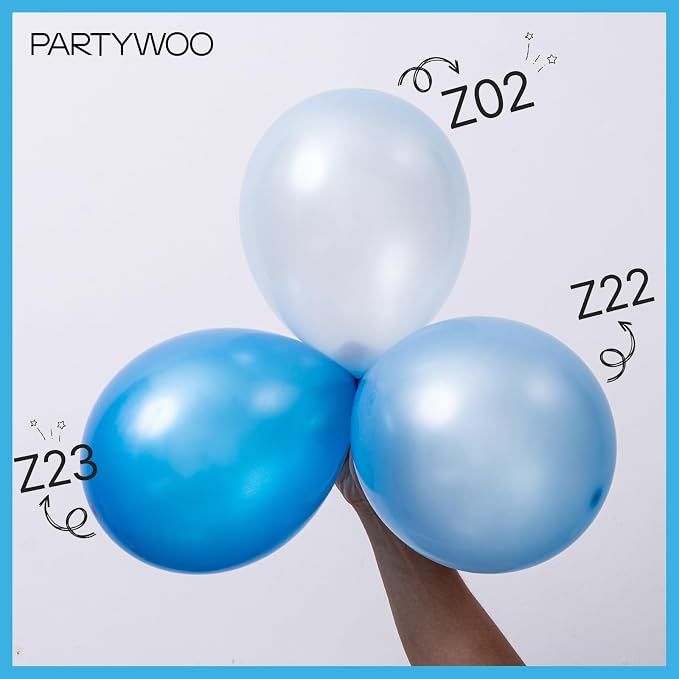 PartyWoo Pearl Light Blue Balloons 140pcs Baby Pastel Blue Color | 18 12 10 5 - Image 4