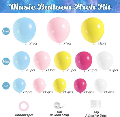 JOGAMS 175Pcs Colorful K-Pop Balloon Arch Kit, Hot Pink Blue Yellow White Pink - Image 2