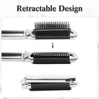 Nuenen 4 Pcs Folding Hair Brush with Mirror Portable Mini Hair Brush Small Compact Pocket Comb for Family Travel Car Gym Wig Bag Purse Gift Women (Silver)