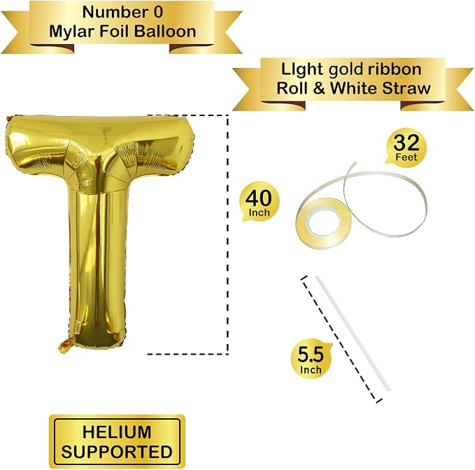 Letter Balloons Gold Party Balloon - Image 3