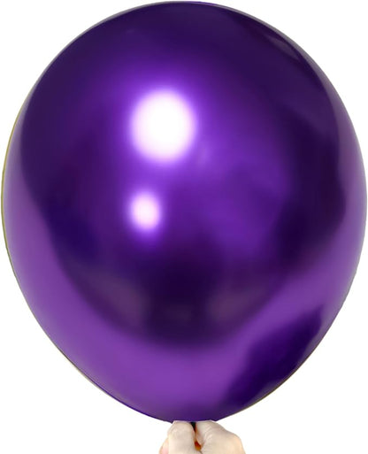 Firomi Metallic Chrome Purple Balloons 18-inch 12 Pack | Large Helium Shiny by Firomi