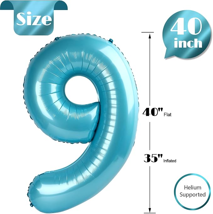 Pastel Blue 9 Balloon - Image 5
