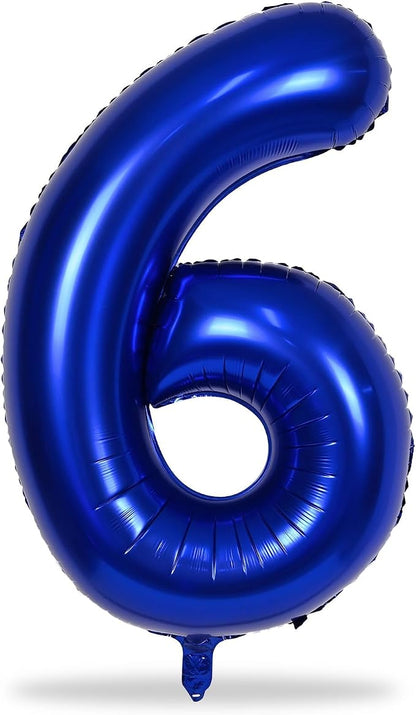 Navy Blue Number 6 Balloon, 40In Large Royal Blue Foil Number Balloons Set 0-9 - Image 8