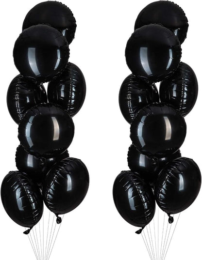 Black Foil Balloon Round Shaped Mylar Helium Balloons Graduation Party Balloons by Adeer