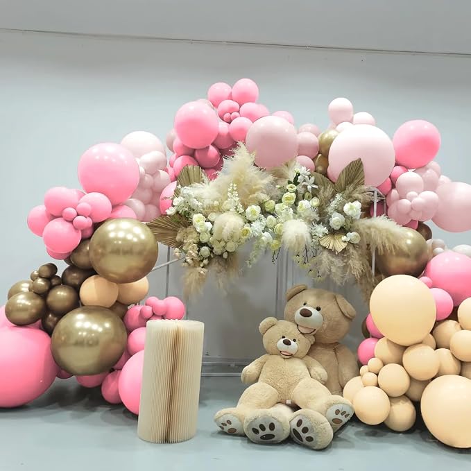 Blush Pink Neutral Gold Balloon Arch Kit - Image 5
