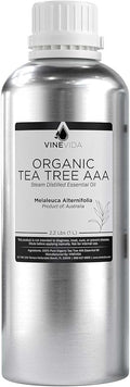 VINEVIDA Organic Tea Tree Essential Oil 32 oz - Undiluted Candle Scent DIY Scents for Candlemaking Bulk Soap Making,32GALV-OBP-ORG-TEA-32
