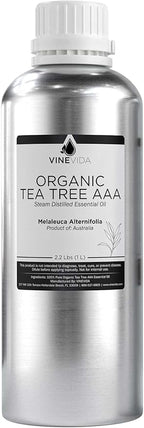 VINEVIDA Organic Tea Tree Essential Oil 32 oz - Undiluted Candle Scent DIY Scents for Candlemaking Bulk Soap Making,32GALV-OBP-ORG-TEA-32