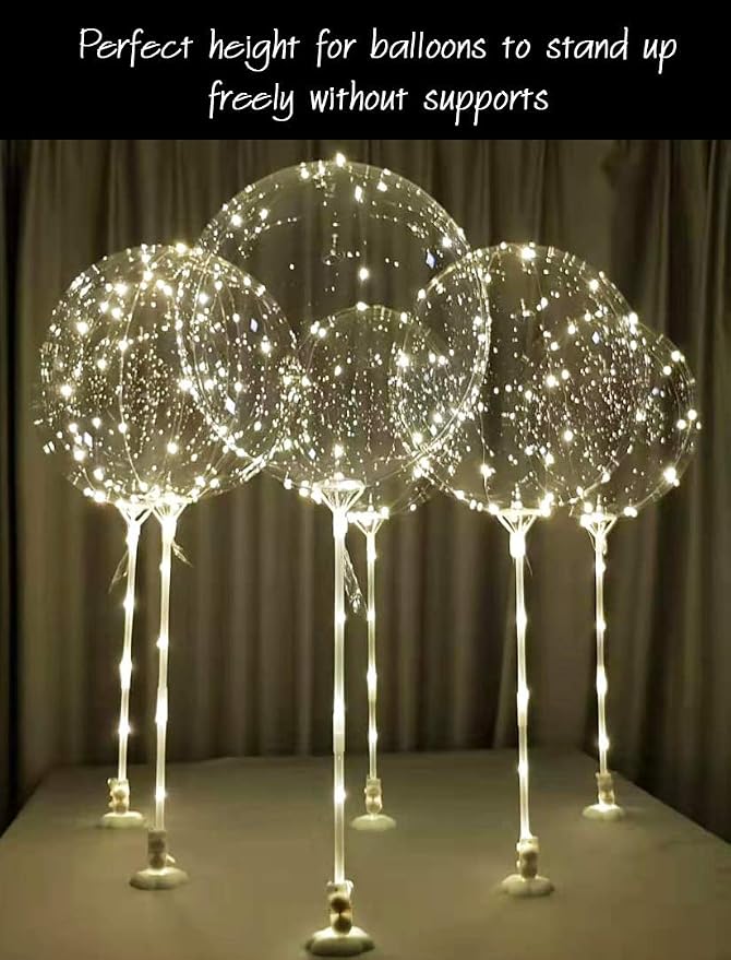 Clear Transparent Balloon Sticks and Stands 10pc set, reusable balloon sticks - Image 6