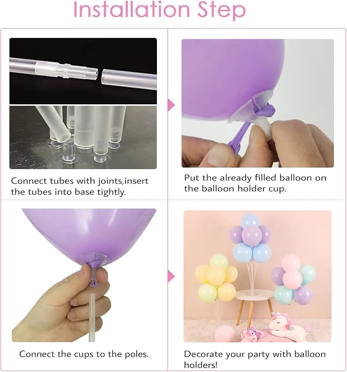 7 Sets Balloon Stands for Table Balloon Stand Kits Clear Table Balloon - Image 9