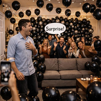 Black Balloons 100 Pack, 12 Inch Round Latex Party Balloons - Image 7