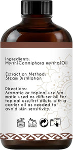 Myrrh Essential Oil, Pure Natural Myrrh Oil for Skin Hair Diffuser Room Spray DIY - 4 Oz