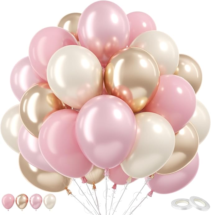 Pearl Pink Gold Balloons by Govpy