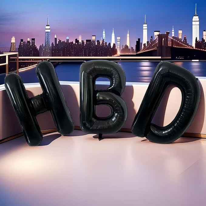 40 Inch Black Letter E Foil Balloon, Large Jumbo Mylar Helium Alphabet Balloon - Image 7