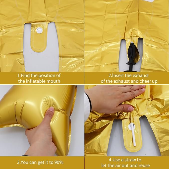 38 Inches Bow Balloon Gold - Image 3
