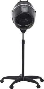 BarberPub 1300W Hooded Hair Bonnet Dryer with Stand, Height Adjustable Floor Standing Rolling Base, Beauty Salon Equipment with 360° Rotation VHD08 (Black)