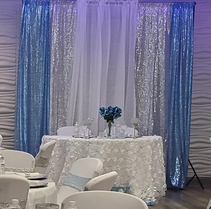 Poise3EHome Baby Blue Sequin Backdrop Curtain - Image 6