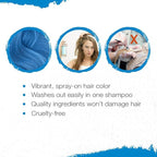 Punky Temporary Hair Color Spray – Bengal Blue, Instant Vivid Temporary Hair Dye for Women, Wash Out, Hair-Color Spray, 3.5 oz, 2 Pack