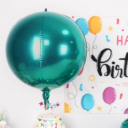 12Pcs Dark Green Round Foil Balloons, Metallic Green Foil Balloon - Image 4