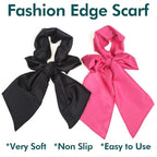 XTREND 2Pcs Edge Laying Scarf for Wigs Fashion Edge Scarf for Lace Front Wig 58 Inch Soft Women's Satin Headband for Makeup Non Slip Hair Wrap Wigs Grip (1pc Pink#+1pc Black#)