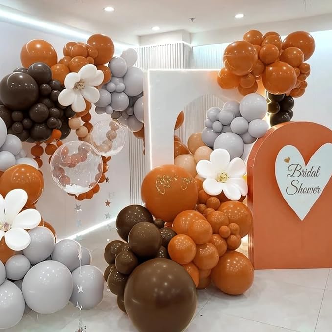 Brown and Orange Balloon Garland Arch Kit - Image 5