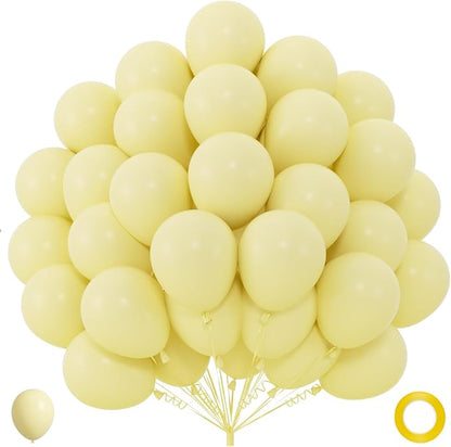 40pcs Pastel Yellow Balloons 12 Inch, Matte Light Lemon Yellow Balloons | Latex by ZizasAry
