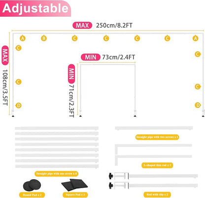 Over The Table Rod Stand with Clamps White Table Arch Banner Stand | Adjustable - Image 2