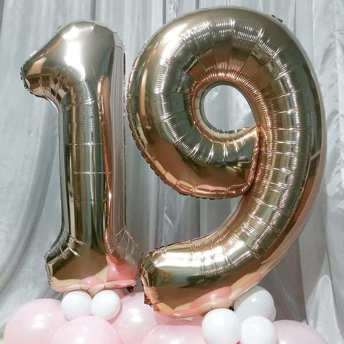 Champagne Gold Number 17 Foil Balloons, 40 Inch Giant Gold 17th Birthday - Image 6