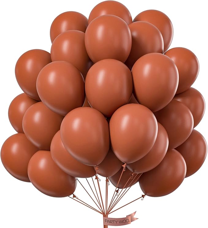 PartyWoo Dark Brown Balloons 50pcs Boho Neutral Coffee Tan Color | 12 Inch by PartyWoo