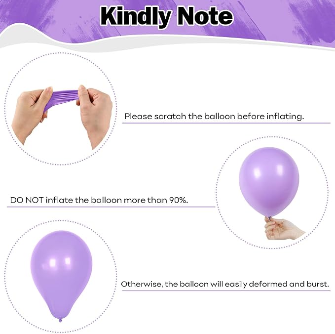 Purple Pink Balloons 12 Inch Purple Pink Black Balloons 35 Pcs Mermaid - Image 3